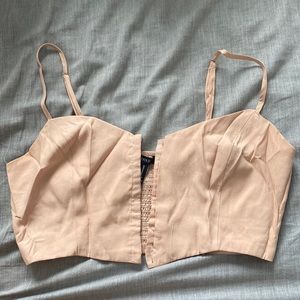 nude corset cropped tank